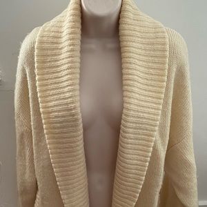 I.B. Diffusion cream wool mohair blend oversized chunky shawl collar cardigan S